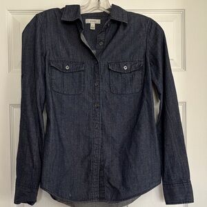 J. Crew Indigo Denim Long Sleeve Shirt